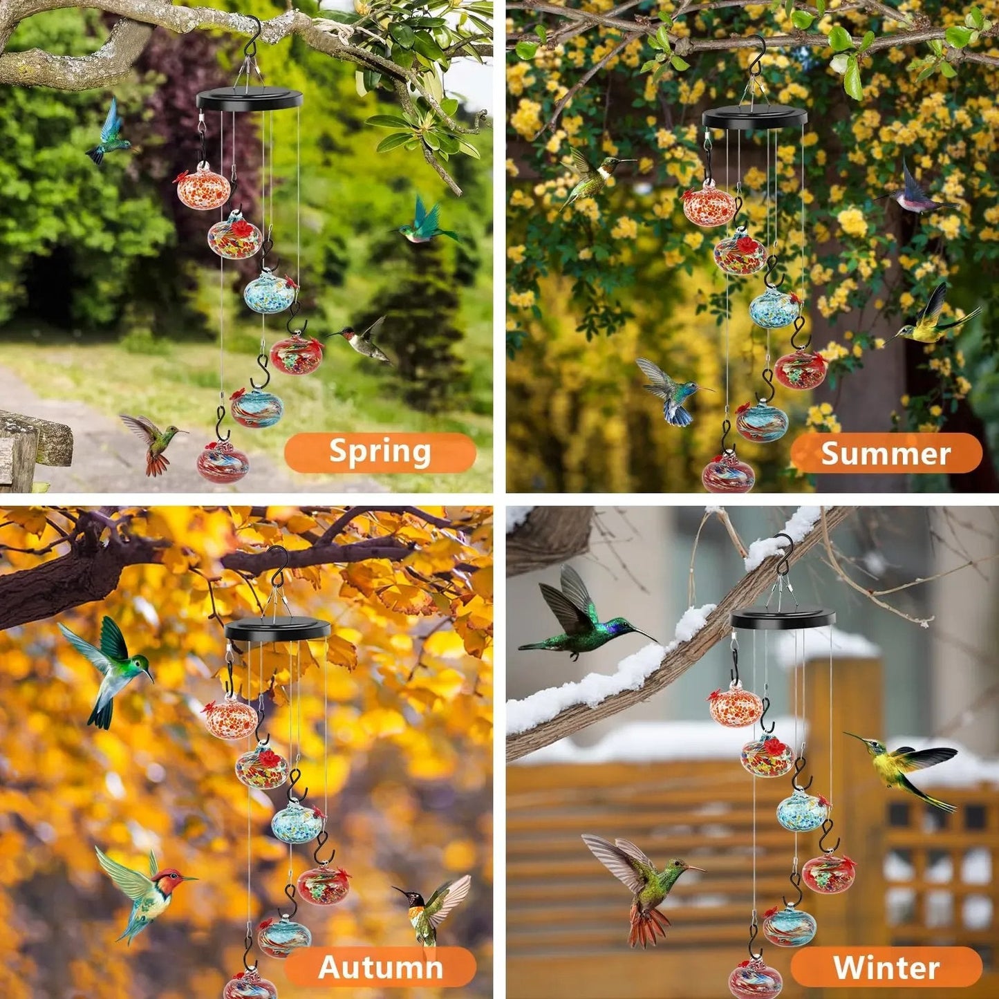 Fanyil Wind Chime Hummingbird Feeder